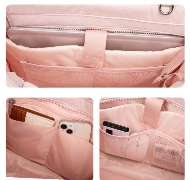 กระเป๋า Puffy Westbronco สีชมพู และสัดำ   Plus size รูปที่ 11
