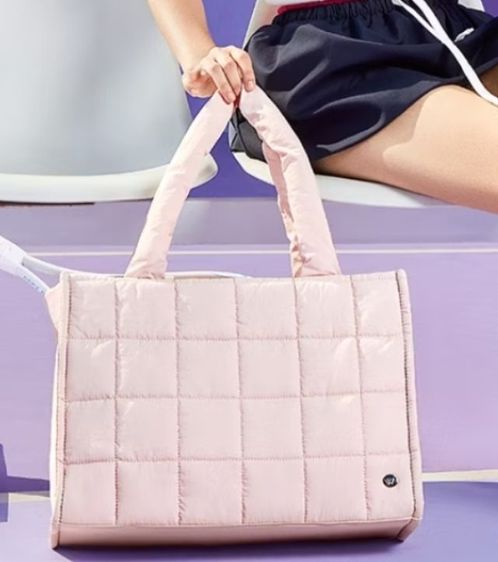 กระเป๋า Puffy Westbronco สีชมพู และสัดำ   Plus size รูปที่ 3
