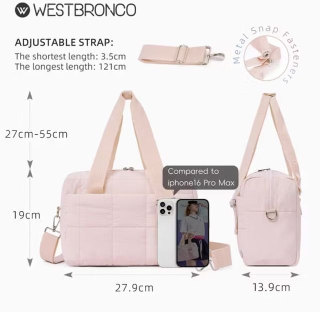 กระเป๋าPuffy ถือ  หรือสะพายสายยาว สีม่วงพาสเทล รูปที่ 6