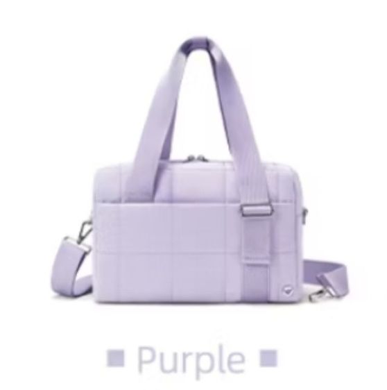 กระเป๋าPuffy ถือ  หรือสะพายสายยาว สีม่วงพาสเทล รูปที่ 2