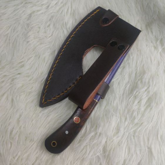 ขวาน ทำมือ custom clever chopper axe เหล็ก Damascus ด้ามไม้สวยงาม ไม่ผ่านการใช้งาน รูปที่ 13