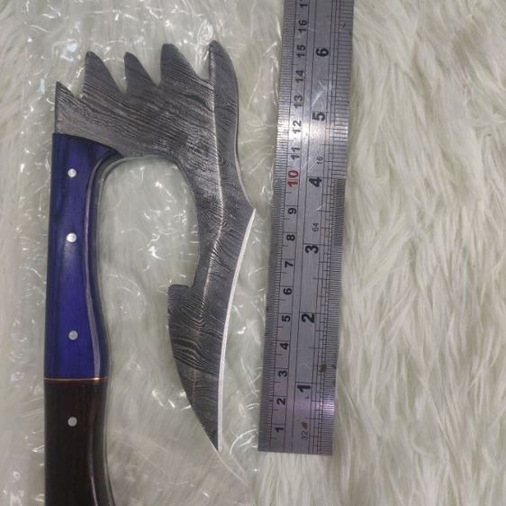 ขวาน ทำมือ custom clever chopper axe เหล็ก Damascus ด้ามไม้สวยงาม ไม่ผ่านการใช้งาน รูปที่ 15