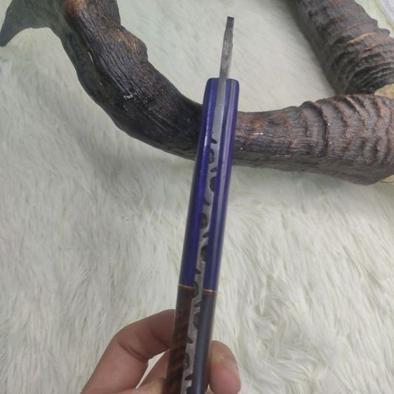 ขวาน ทำมือ custom clever chopper axe เหล็ก Damascus ด้ามไม้สวยงาม ไม่ผ่านการใช้งาน รูปที่ 9