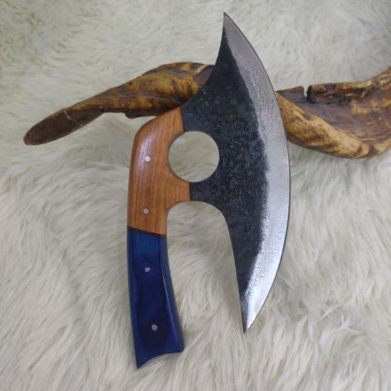 มีด Custom ทรงมีดพิซซ่า พร้อมซองหนังแท้ งานอเมริกัน ขอลงใหม่