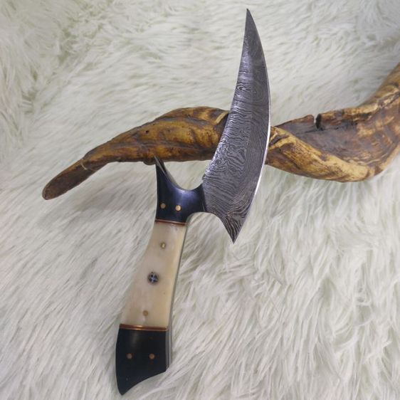   มีด Damascus custom made งานอเมริกา ก้ามไม้แข็งกับกระดูก 🐫  พร้อมซองหนังแท้ ของใหม่ไม่ผ่านการใช้งาน