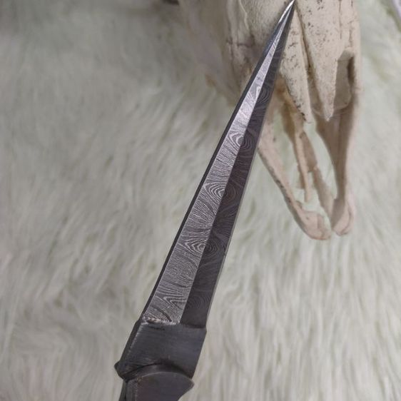 มีดใบตาย เดกเกอร์ Damascus งาน สั่งทำ USA ด้ามไม้ สวย ไม่เคยผ่านการใช้ รูปที่ 12