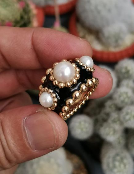 แหวน Vintage Chanel 18K Yellow Gold Pearl Beaded Cocktail Ring หายากที่สุด ราคาถูกที่สุดครับ รูปที่ 3