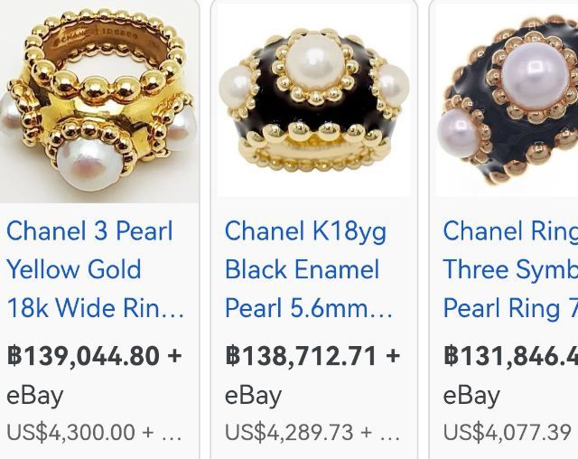 แหวน Vintage Chanel 18K Yellow Gold Pearl Beaded Cocktail Ring หายากที่สุด ราคาถูกที่สุดครับ รูปที่ 18