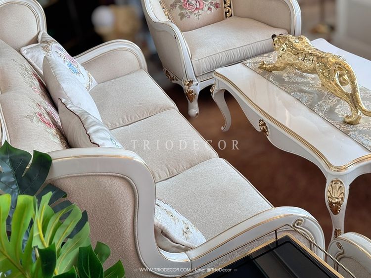 ROSEMARIA CLASSIC ROYAL SOFA SET ชุดโซฟาหลุยส์ 4ชิ้น พร้อมหมอนอิงและโต๊ะกลางสุดหรู รุ่น โรสมาเรีย รูปที่ 7