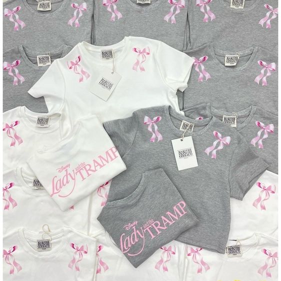 Lady  the tramp crop top  เสื้อครอปแขนสั้นสุดคิ้วท์ สุดฮิตสไตล์เกาหลี  สีเทา รูปที่ 3