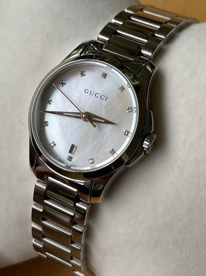 GUCCI G Timeless 27 mm Mother of Pearl Diamond Lady Swiss Watch รูปที่ 2