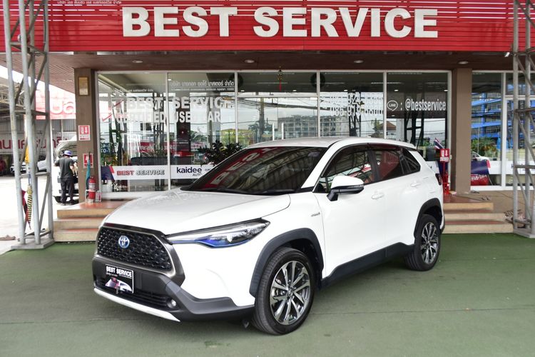 รถ Toyota Corolla Cross 1.8 Hybrid Premium สี ขาว