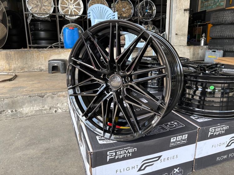 ล้อแม็กมือ1 ขอบ19 FS05 5รู114 กว้าง8.5 ออฟ35 สีดำเงา ล้อเบา FLOW FORMING งานSEVENFIFTH งานสวยมากๆ รูปที่ 5
