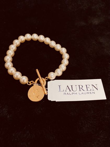 สร้อยข้อมือ Lauren Ralph Lauren  Pearl Like Beaded Gold tone Padlock braclet  งานแท้ 💯 รูปที่ 10