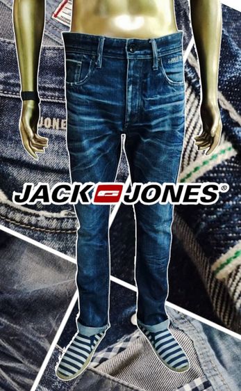 ฟ้า L ยีนส์ JACK  JONES👖🇮🇹เฟดมันมันน