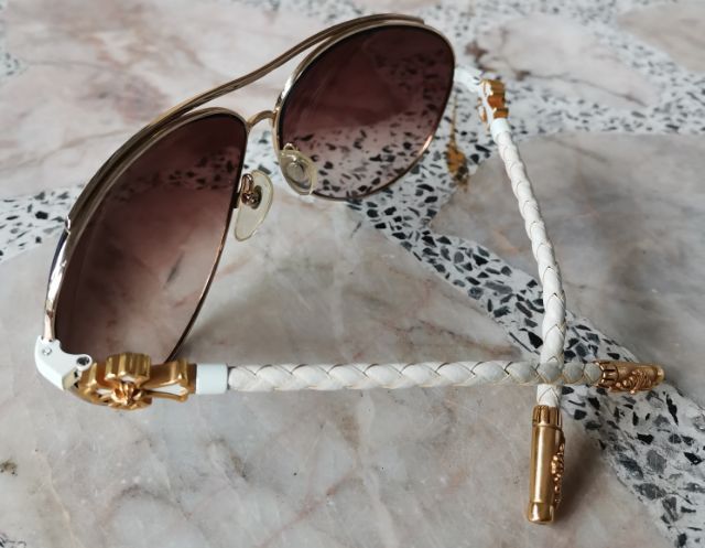 แว่นกันแดด Chrome​ Hearts​ Aviator​ Jism Gold White Cross​ เลนส์​ Zeiss​ เดิมๆ​ พร้อมกล่อง หายากมาก ราคาแบ่งปันครับ รูปที่ 11