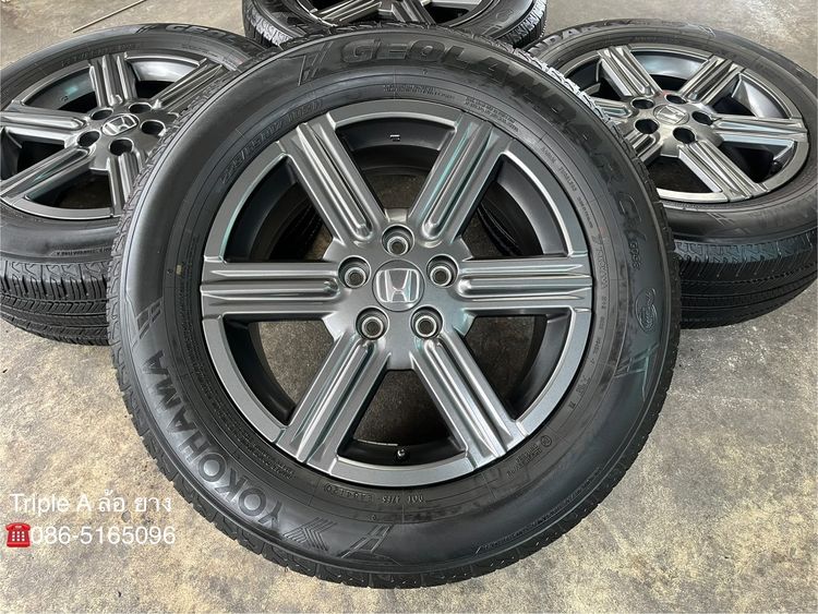 ✨ล้อแม็ก 5รู114✨Honda ขอบ 17 สีเทา แถมยาง 225-65-17 Yokohama ปลายปี 20 รูปที่ 2