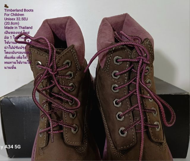 Timberland for Children 32.5EU(20.8cm) ของแท้ สภาพมือ 1 ไม่ผ่านการใช้งานมาก่อน, รองเท้า Timberland หนังแท้ เย็บรอบขอบพื้นเพิ่มตามรายละเอียด รูปที่ 7