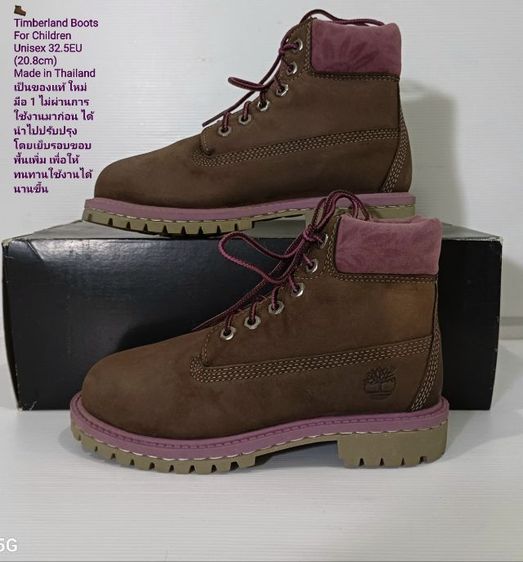 Timberland for Children 32.5EU(20.8cm) ของแท้ สภาพมือ 1 ไม่ผ่านการใช้งานมาก่อน, รองเท้า Timberland หนังแท้ เย็บรอบขอบพื้นเพิ่มตามรายละเอียด รูปที่ 15