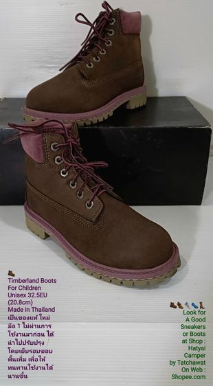 Timberland for Children 32.5EU(20.8cm) ของแท้ สภาพมือ 1 ไม่ผ่านการใช้งานมาก่อน, รองเท้า Timberland หนังแท้ เย็บรอบขอบพื้นเพิ่มตามรายละเอียด รูปที่ 4