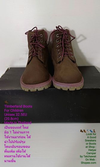 Timberland for Children 32.5EU(20.8cm) ของแท้ สภาพมือ 1 ไม่ผ่านการใช้งานมาก่อน, รองเท้า Timberland หนังแท้ เย็บรอบขอบพื้นเพิ่มตามรายละเอียด รูปที่ 5