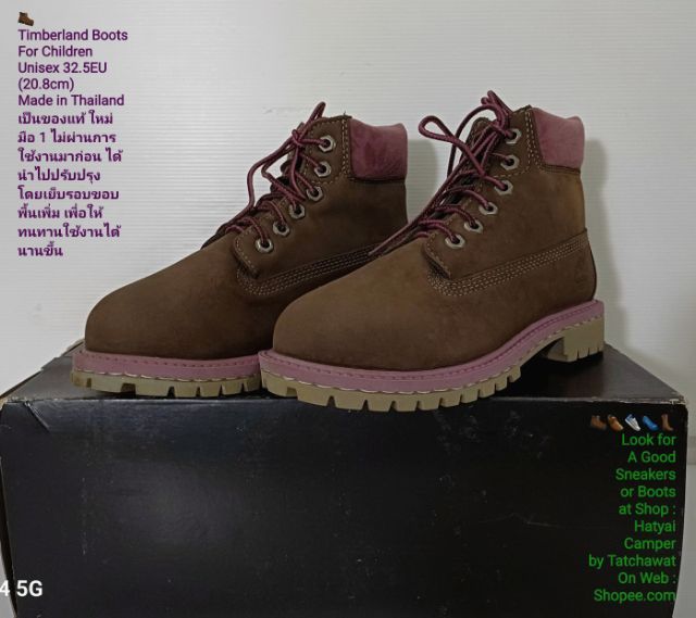 Timberland for Children 32.5EU(20.8cm) ของแท้ สภาพมือ 1 ไม่ผ่านการใช้งานมาก่อน, รองเท้า Timberland หนังแท้ เย็บรอบขอบพื้นเพิ่มตามรายละเอียด รูปที่ 3