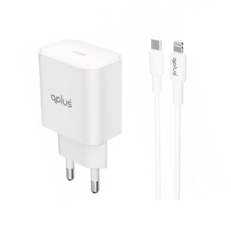 ชุดสายชาร์จ QPLUS wall Charger usb c 20w พร้อมสายชาร์จ usb c to lighting 1 m รูปที่ 3