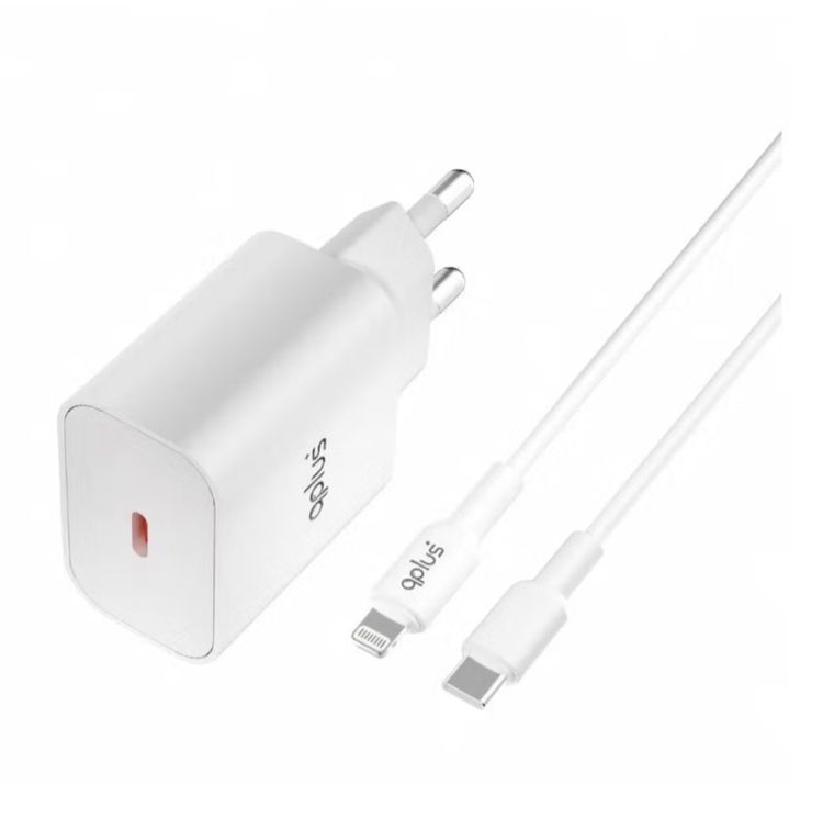 ชุดสายชาร์จ QPLUS wall Charger usb c 20w พร้อมสายชาร์จ usb c to lighting 1 m รูปที่ 4