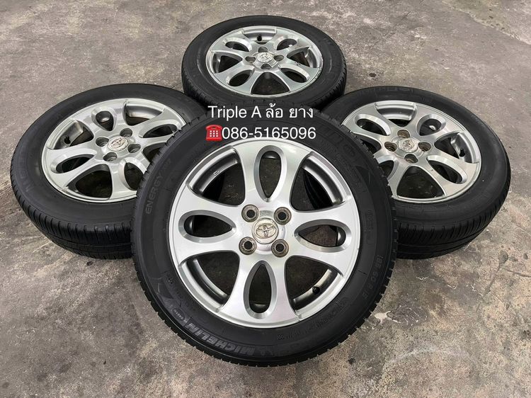 Enkai อะลูมิเนียมอัลลอย 15" ✨ล้อแม็ก 4รู100✨Toyota Vios รุ่นพิเศษ ขอบ 15 สีเทา พร้อมยาง 185-60-15 Michelin ปี 22