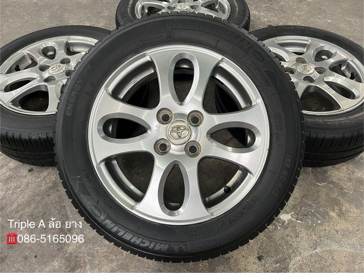 ✨ล้อแม็ก 4รู100✨Toyota Vios รุ่นพิเศษ ขอบ 15 สีเทา พร้อมยาง 185-60-15 Michelin ปี 22 รูปที่ 2