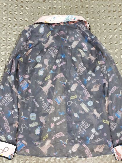 มือสอง  เสื้อเชิ้ตแขนยาวสีเทา ป้าย Matilda  ไซส์ S รูปที่ 4