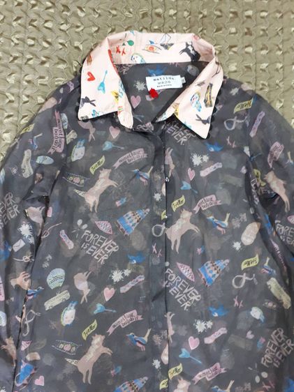 มือสอง  เสื้อเชิ้ตแขนยาวสีเทา ป้าย Matilda  ไซส์ S รูปที่ 2