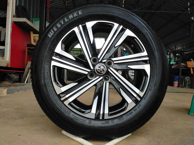 แม็กโตโยต้า สีเดิม ป้ายแดง ขอบ16 พร้อมยางwestlake 195 60 16 ปี24 ยางสวยทุกเส้น ตุ่มหน้ายางยังอยู่ใส่ vios yaris รูปที่ 3