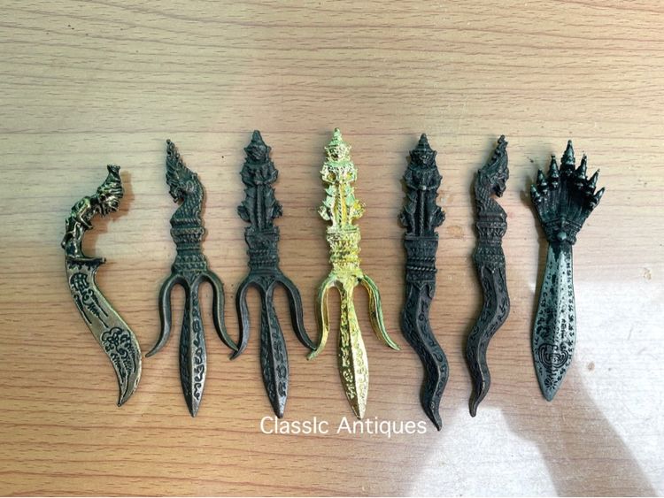 กริช พญานาค ท้าวเวสสุวรรณ ทองเหลืองเล็กสะสมA1