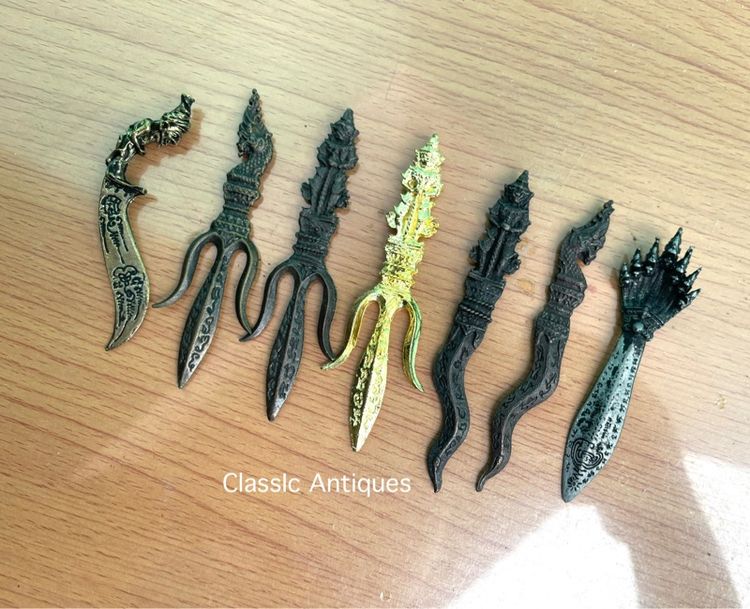 กริช พญานาค ท้าวเวสสุวรรณ ทองเหลืองเล็กสะสมA1 รูปที่ 4