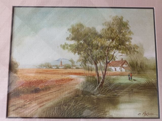 ภาพวาดสีน้ำมันทิวทัศน์ในชนบทบนผืนผ้าใบ รูปที่ 4