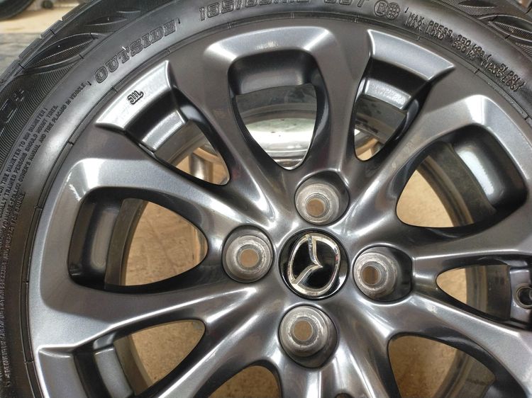แม็กมาสด้า ขอบ15 สีเดิม พร้อมยางดันลอป 185 65 15 ปี23 ใส่ mazda 2 sky รูปที่ 5