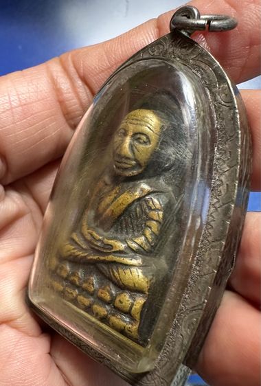 เหรียญหล่อล.ป.ทวด เลี่ยมเงิน รูปที่ 6