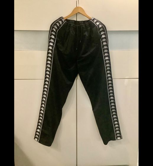 กางเกงวอร์มkappa ของแท้ ป้ายข้างแถบใหญ่ สภาพดี สีดำ