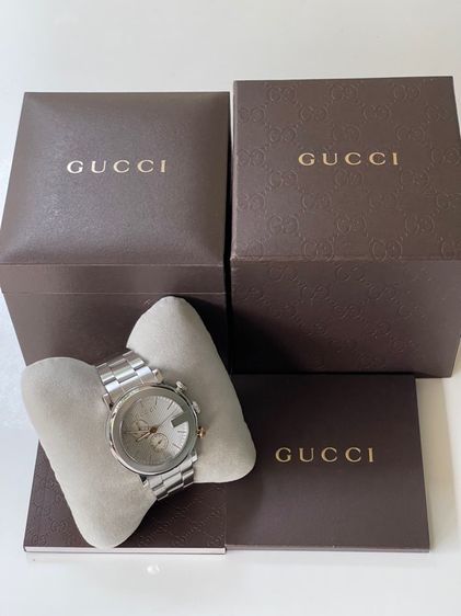 GUCCI G-Chrono 101M Chronograph 44 mm Mens Watch Stainless Steel All White Gold YA101306 รูปที่ 2