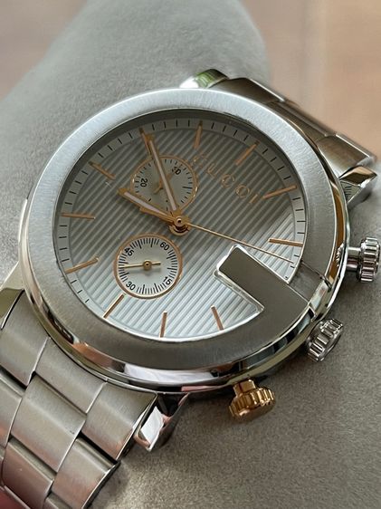 GUCCI G-Chrono 101M Chronograph 44 mm Mens Watch Stainless Steel All White Gold YA101306 รูปที่ 5
