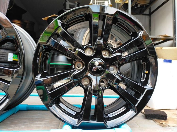 แม็กมิตซู ขอบ17 กว้าง7.5 et38 สีอบpowder coat ใส่ไทรทัน ปาเจ รูปที่ 4