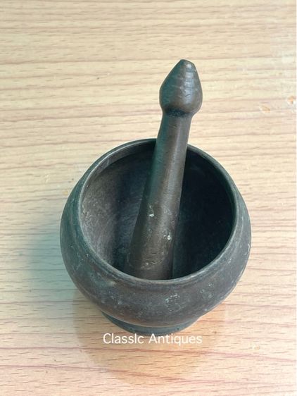 ครก ตำหมาก ครกบดยาจีน ทองเหลืองสะสมA4 รูปที่ 6