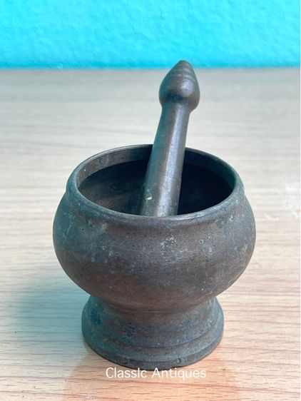 ครก ตำหมาก ครกบดยาจีน ทองเหลืองสะสมA4 รูปที่ 5