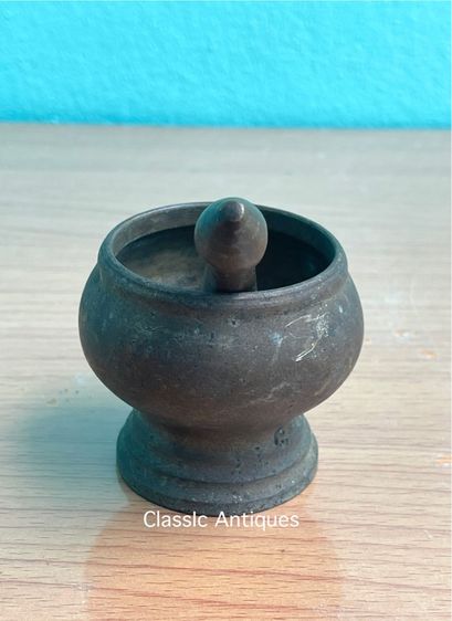 ครก ตำหมาก ครกบดยาจีน ทองเหลืองสะสมA4 รูปที่ 3