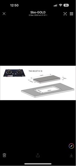 เตาแก้ส 2 หัวเตา แบบฝังเฟอร์นิเจอร์ technostar รูปที่ 5