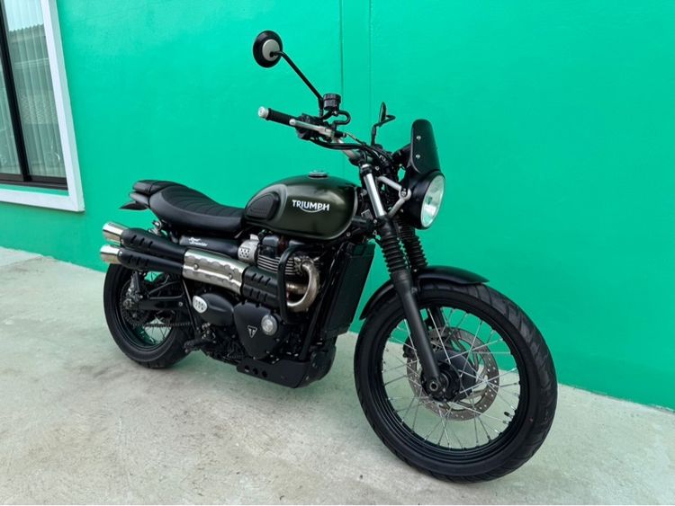 Triumph Street scrambler900 สีเขียว ปี17จด18  รูปที่ 2