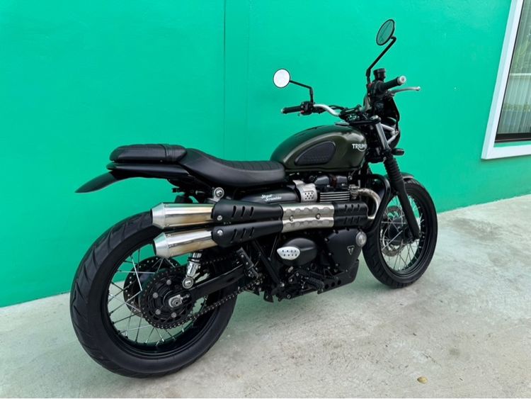 Triumph Street scrambler900 สีเขียว ปี17จด18  รูปที่ 3