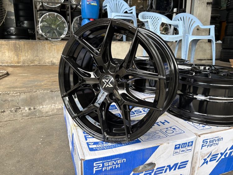 ล้อแม็กมือ1 ขอบ15 FX15 4รู100 กว้าง7 ออฟ35 สีดำเงา ล้อเบา FLOW FORMING งานSEVENFIFTH งานสวยมากๆ รูปที่ 5