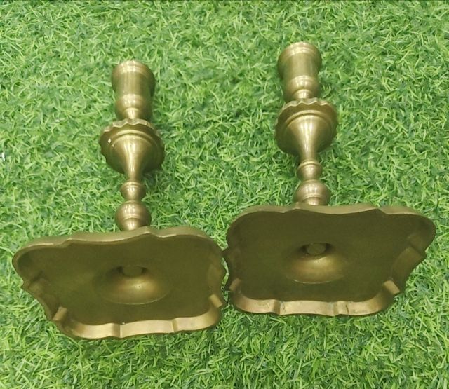 เชิงเทียนทองเหลืองวินเทจ (คู่) รูปที่ 3